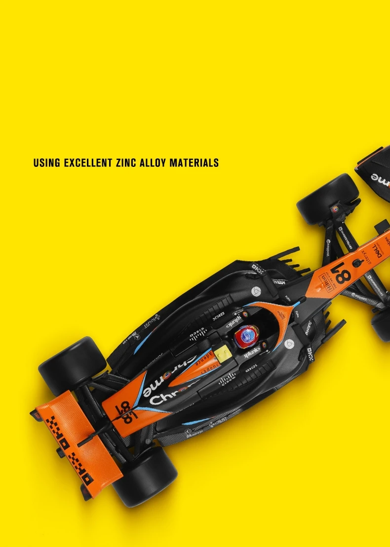 McLaren MCL60 2023 F1 Yarış Aracı 1/24 Ölçekli CCA Diecast Model Araba 