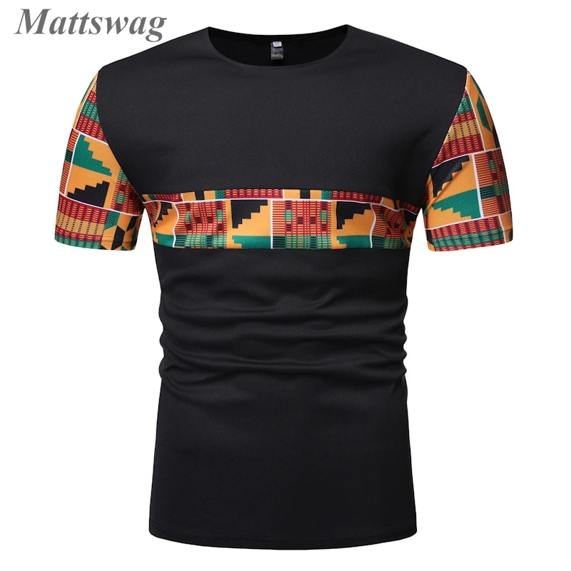 

Men Patchwork 3D African Dashiki Printed Short Sleeve T Shirts Casual Summer Daily Men's T Shirts Basic Regular Fit Tops Hombre