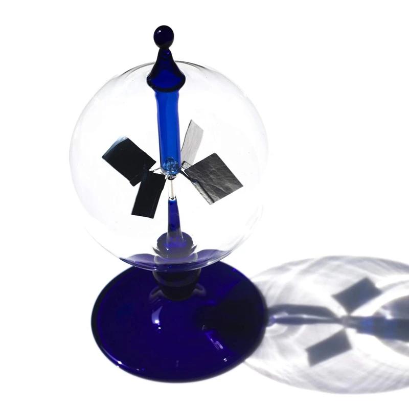 Blue Solar Power Radiometer Sunlight Energy Crookes Spinning Vanes Windmill Gift Home Desk Decoration