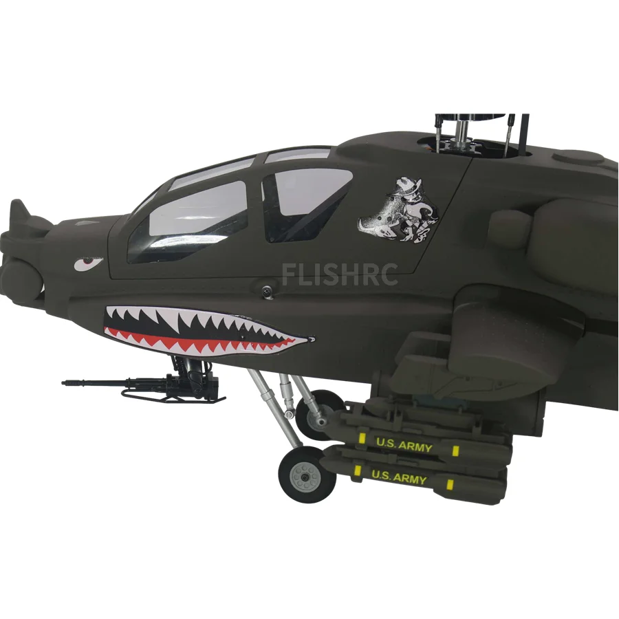 FLISHRC Roban AH-64 Apache Green 500 Size Scale Helicopter Four Rotor ...