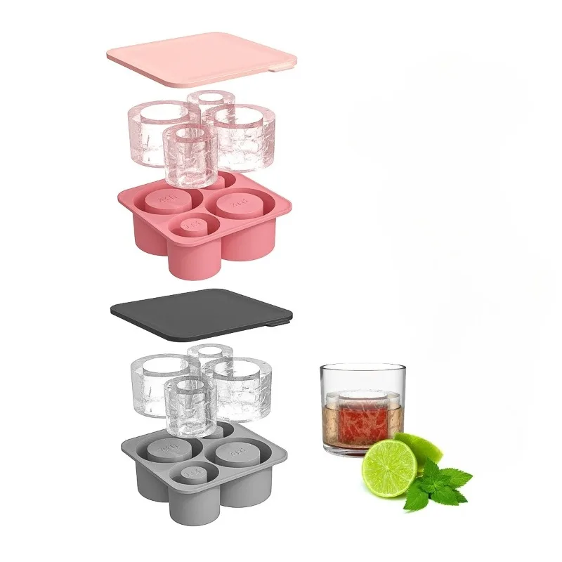 Silicone Cylinder Ice Mold with Lid-Fit 20/30/40oz Stanley Tumblers,Leak-Proof Slow-Melting Ice Sticks for Cocktails&Iced Coffee