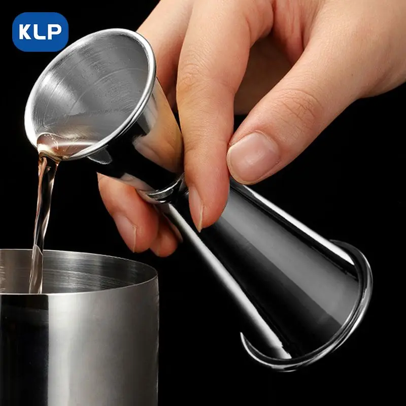KLP Stainless Steel Double Ended Wine Measuring Tumbler Measuring Cup with Graduated Ounce Cup Holder Bar Bartending Tools measuring jigger stainless steel measuring cups