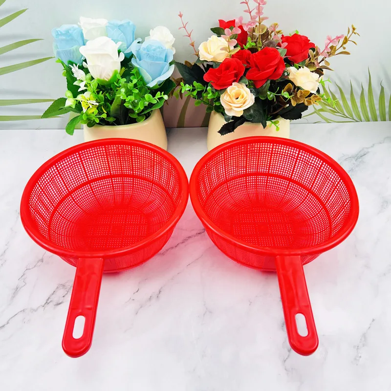 1/2PcsHouseholdKitchenPlasticBasketRedHandleVegetableFruitRiceWashDrainStorageNetStrainerCircular-AliExpress15