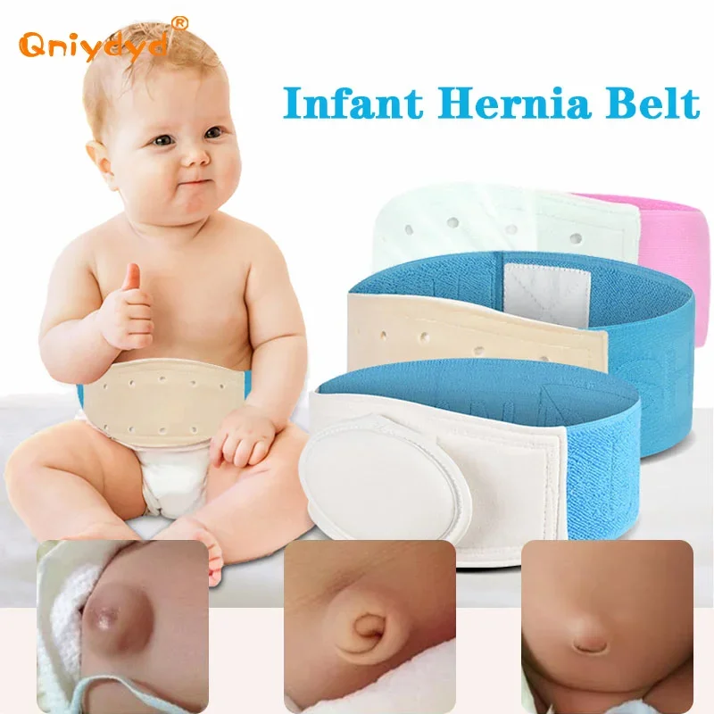 Umbilical Hernia Belt Newborn Baby Umbilical Hernia Belt Infant Navel Support Stickers with 3 Hernia Pads Belly Button Treatment Support