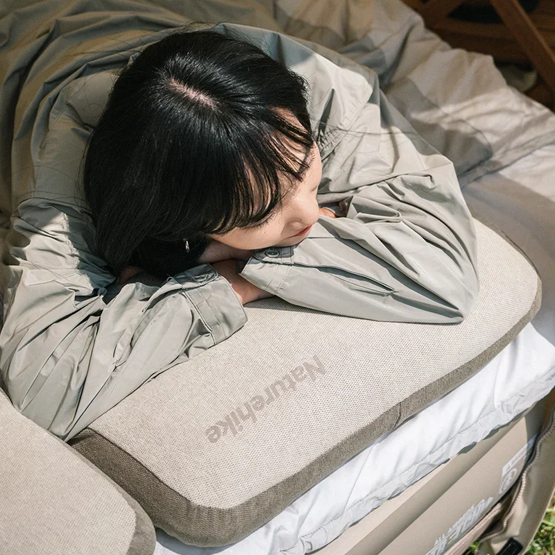 Naturehike-Comfortable Square Memory Foam Pillow, Outdoor Camping, Portable Air Pillow, Easy to Store NH22ZT002