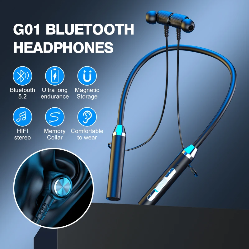 

G01 беспроводные наушники Fone Bluetooth 5,2 шейные наушники силиконовые Hifi стерео Спортивная гарнитура водонепроницаемые магнитные наушники