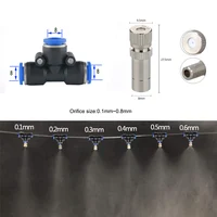 8mm Misting Fogger Nozzle 5pcs Orifice0.1mm-0.8mm with Quick Slip Lock Tee Connectors for Home Garden Irrigatiion Cooling System 1