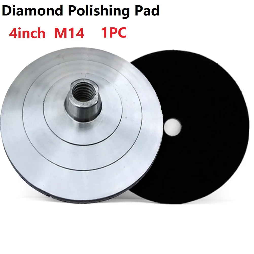 4'' 100mm Aluminum Backer Polishing Pad Diamond Grinding Sanding Discs M14 Thread Back Pad Abrasive Tools Power Tools Parts dt diatool 2pcs m14 thread 100mm 4 aluminum base back backer pad diamond polishing pads sanding grinding discs backing holder