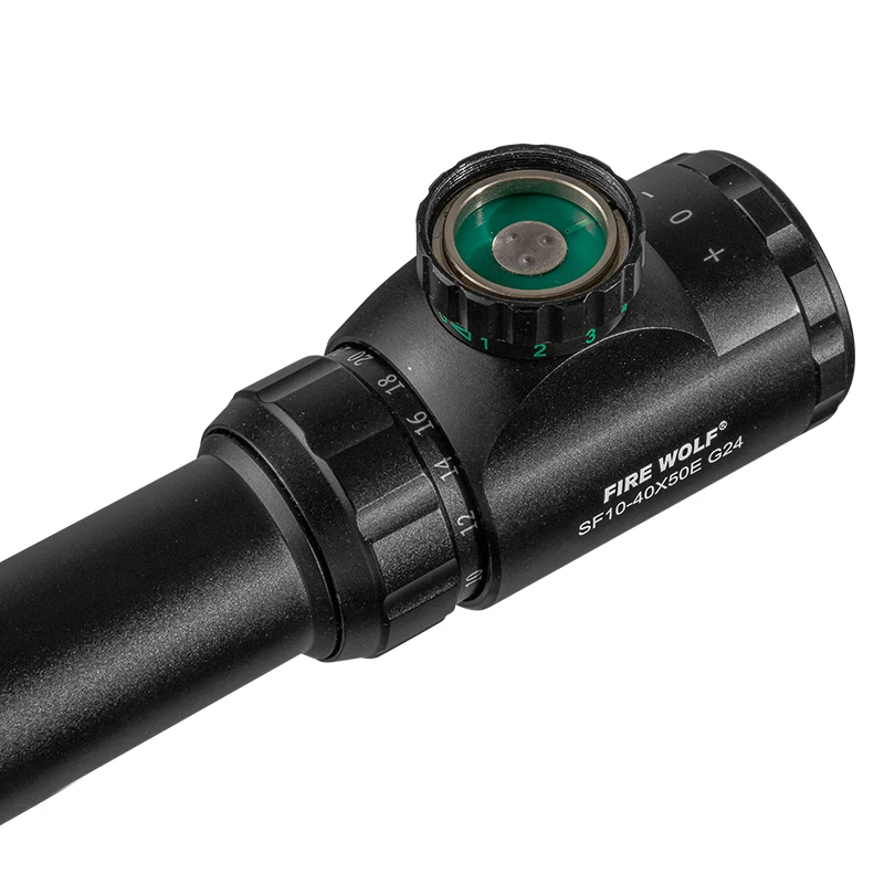 Paike 10-40X50 Rifle Scope Red Green Dot Illuminated Side Wheel Parallax Optic Sight