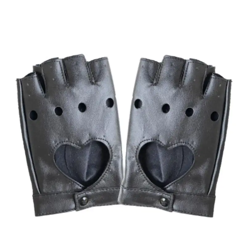 Fashion Half Finger Driving Women Gloves PU Leather Fingerless Gloves