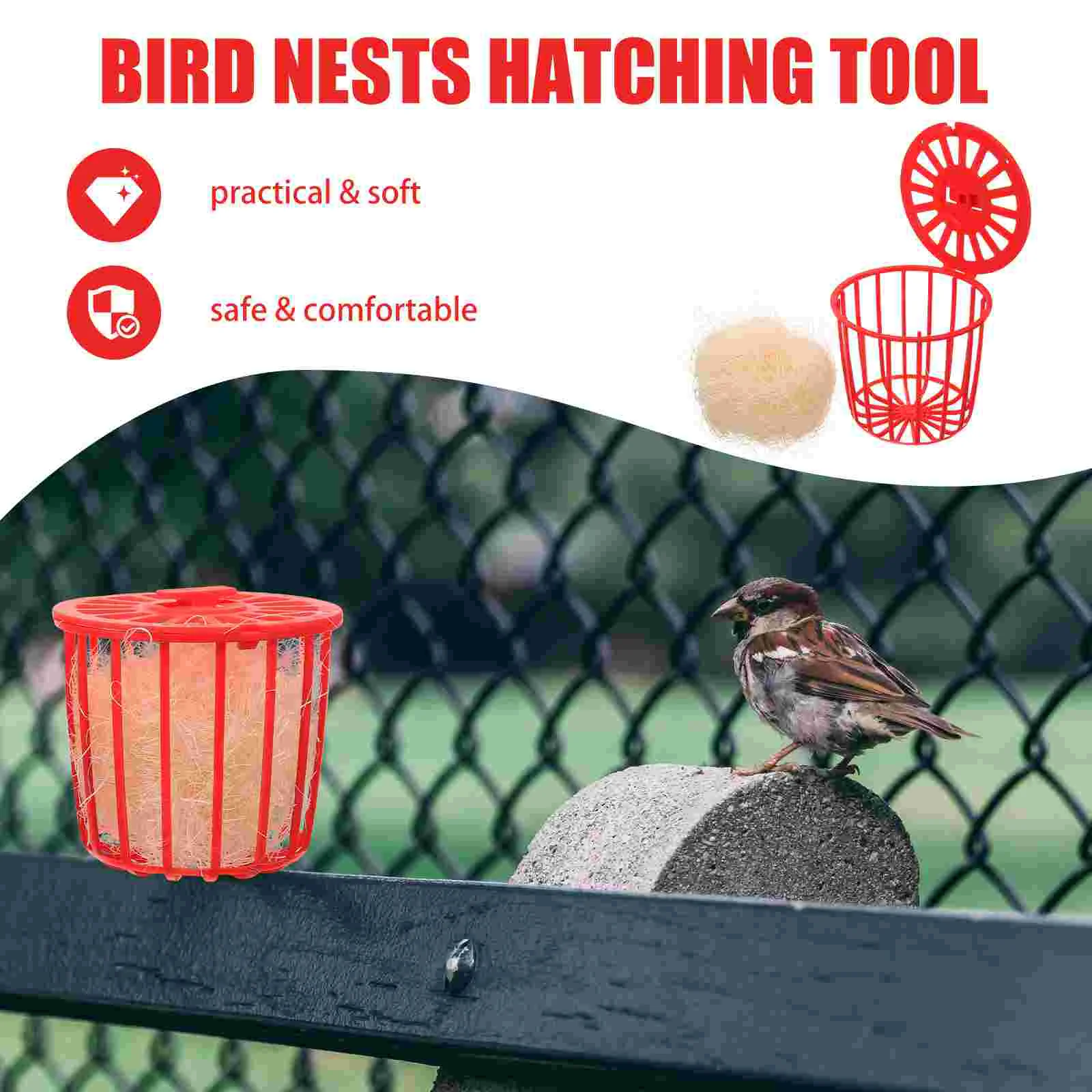 2 Pcs Bird's Nest Toy Pet Supplies Hollow Cage Breeding Pigeon Bowl Silk Nesting Bowls House Hanging