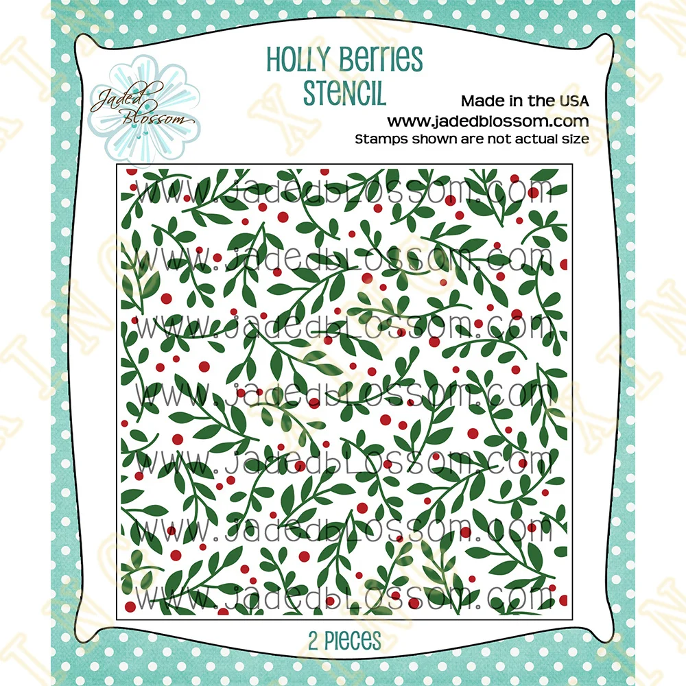 

Holly Berries Stencil Layering Stencils Painting DIY Scrapbook Coloring Embossing Paper Card Album Craft Decorative Template