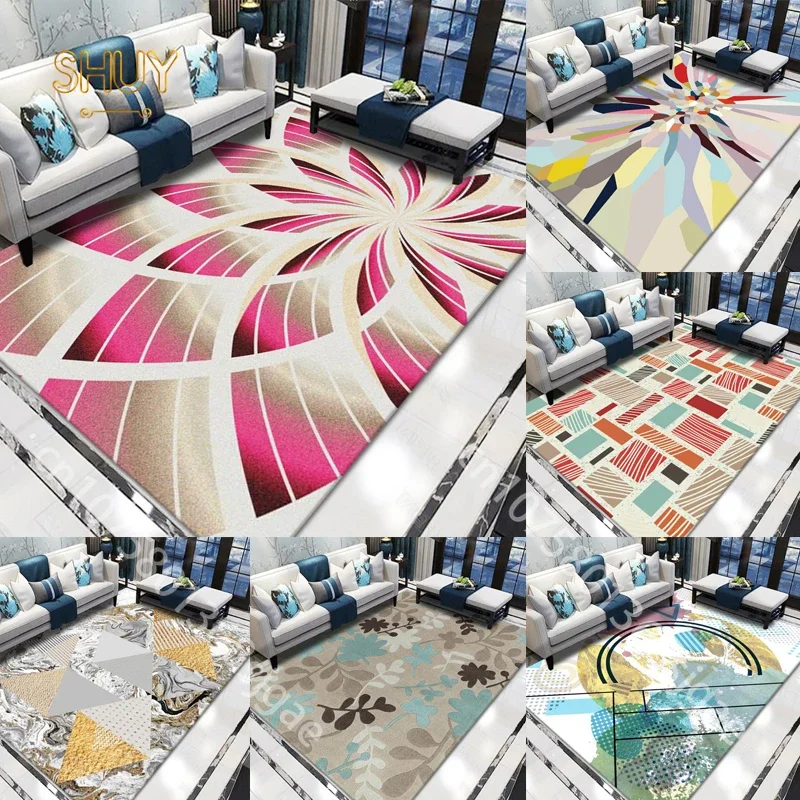 

Geometric Art Carpet Living Room Tea Table Area Rug Bedroom Decoration Rugs Balcony Kitchen Entrance Floor Mat Bathroom Mats