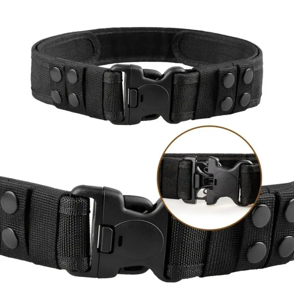 Quick Release Belt for Men Adjustable Canvas Waistband Unisex Plastic Buckle Combat Belt for Outdoor Fishing