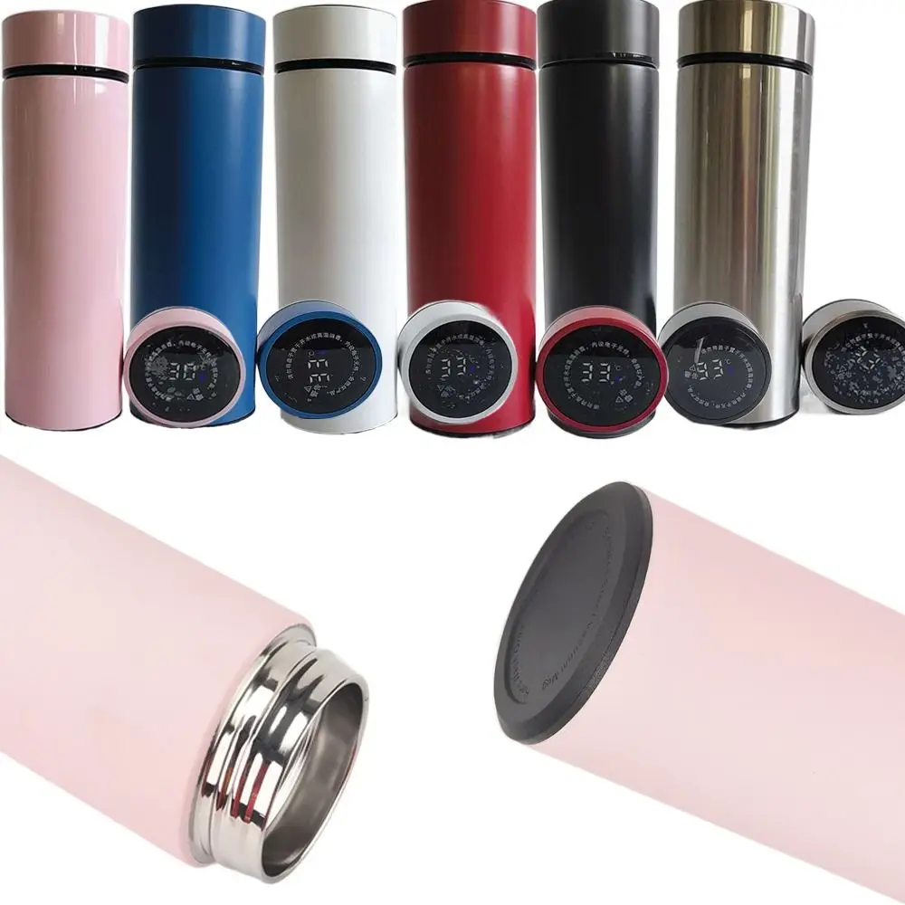 

500ml Stainless Steel Smart Water Bottle LCD Temperature Display Double Walled Water Cup Leak Proof Outdoor Camping Drinkware