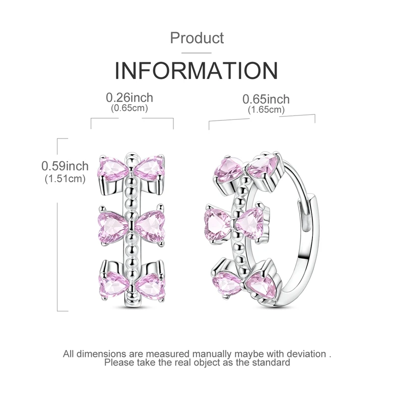 Se07593f6309b4d52b6c654251a1da8a96 Hot Selling 925 Sterling Silver Pink Bow Butterfly Zircon Exquisite Earrings Suitable For Girls Charming Jewelry Gifts Mallzona