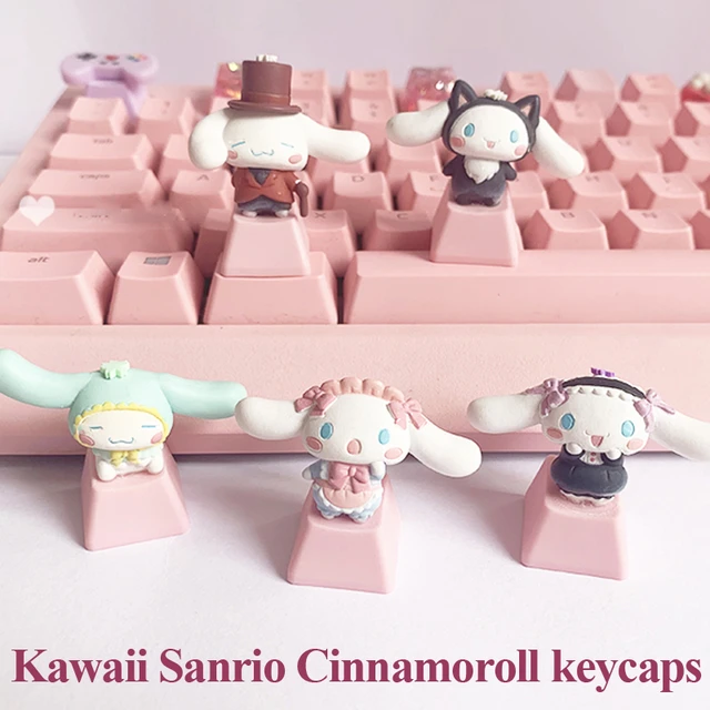 Kawaii Sanrio Olá Kitty Cinnamoroll Keroppi Desenhos Animados 87 Teclas  Jogo Dedicado Eixo Vermelho Teclado Mecânico