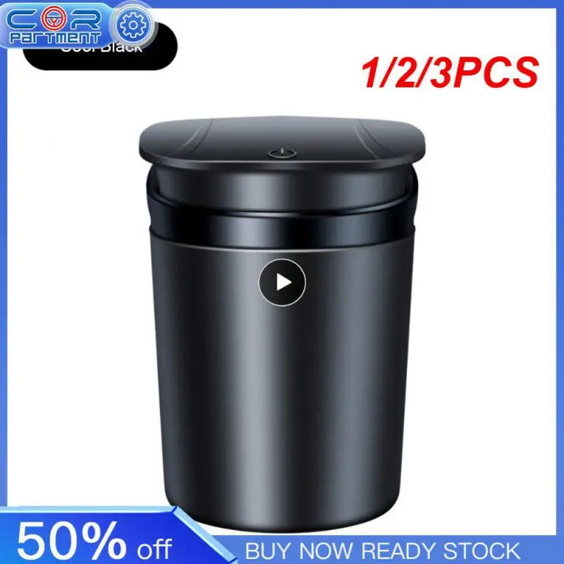 

1/2/3 шт. автомобильная пепельница, портативная Автоматическая многофункциональная пепельница с открытой крышкой и подсветкой