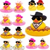 2 Set Car Rubber Duck Rubber Duck for Jeeps Ducking Decoration Dashboard with Sun Hat Swim Ring Necklace Sunglasses 1