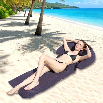 Outdoor Camping Inflatable Beach Sleeping Pads With Pillows Travel Mat Foldable Ultralight Air Mat Built In Inflator Pump Hiking 2