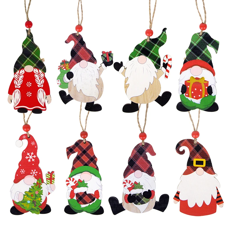 

3pcs Christmas Tree Decorations Faceless Gnomes Wooden Hanging Ornaments for Home Xmas Decorations Navidad Noel New Year Gift