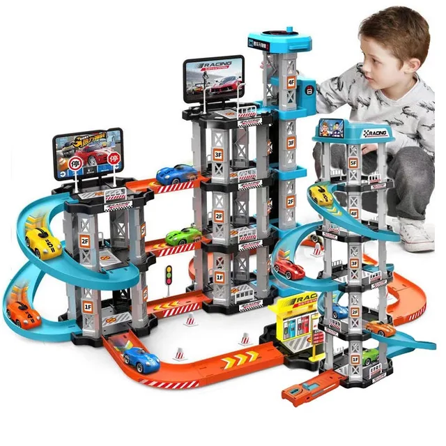 Race Track Car Ramp Toy Educational Game For Boys Children 3 4 5 Year Racing Gliding Track Toys Puzzle Gliding Rail Car Park Toy