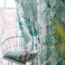 Petits rideaux d'ombrage imprimés en velours et soie, motif de fleurs américaines, pour salon, salle à manger et chambre à coucher