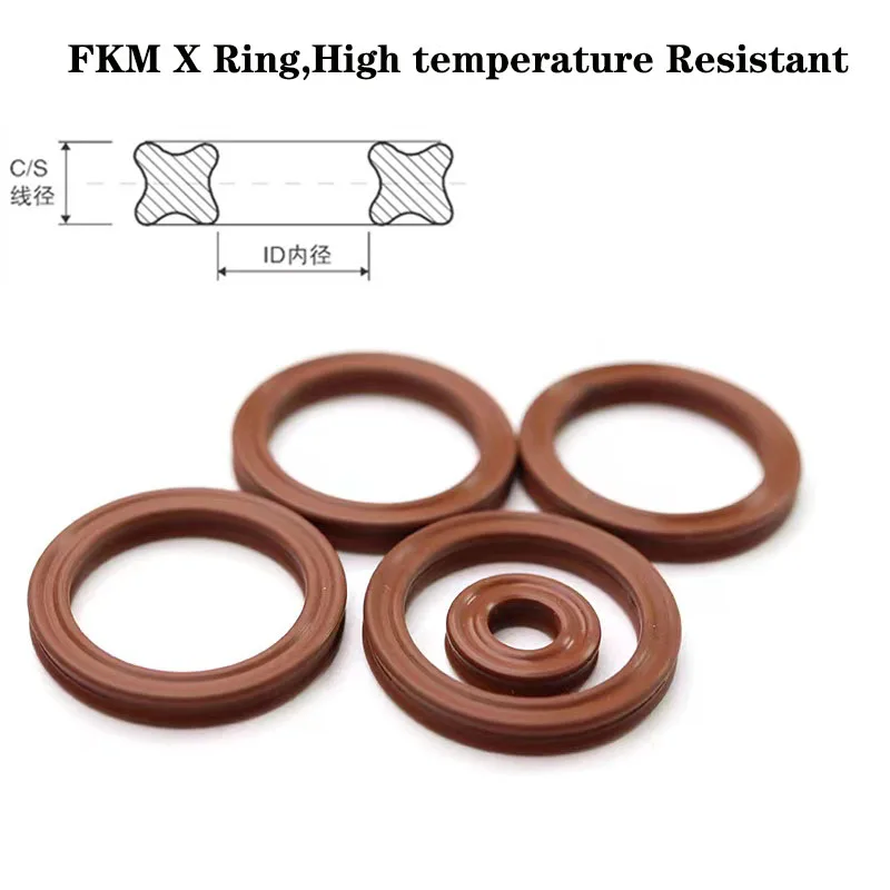 FKM X Ring, ID3.68/4.47/5.28/6.07/6.75/7.65/9.25/10.82/12.42mm C/S 1.78mmViton X Ring,FKM Quad Ring,X Ring(10pcs in a pack)