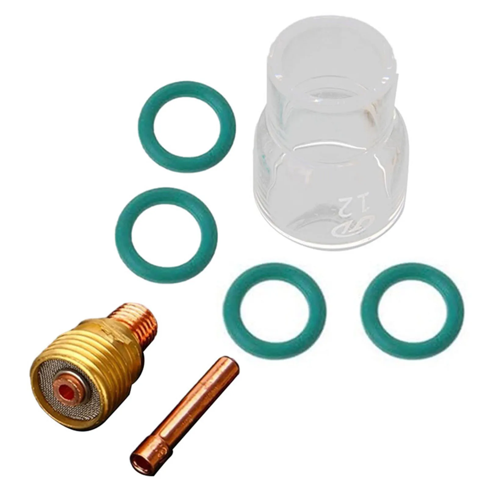 

7Pcs #12 Py Rex Glass Cup Kit Stubby Collets Body Gas Lens For Wp-9/20/25 For Torch WP17/26/18 Welding Tool