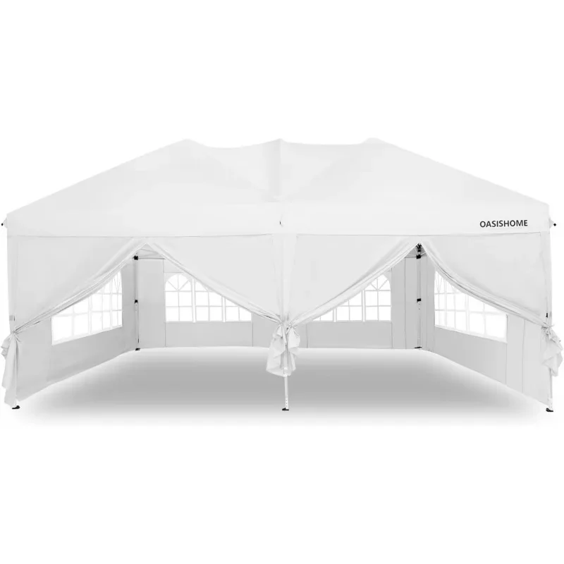 

-up Gazebo Instant Portable Canopy Tent 10'x20', with 6 Removale Sidewalls, Windows, Stakes, Ropes, Carrying Bag, for Patio/O
