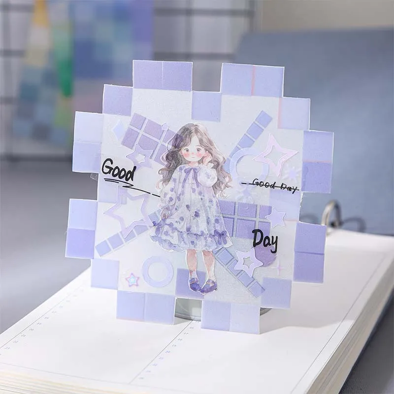 1pcs/1lot 장 접착 테이프 작은 사각형 애완 동물 DIY 종이 스크랩북킹 일본어 스티커