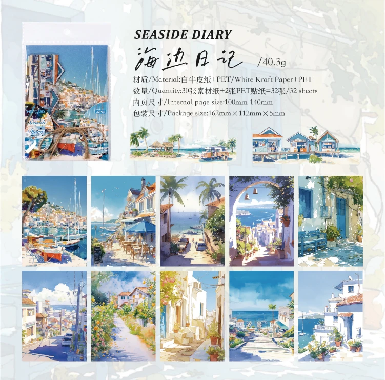 30 teile/paket Vintage Material Papier DIY Scrapbooking Collage Materialien Dekor Junk Journal Ästhetik Landschaft Papier – Detail 14
