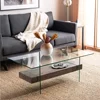 Safavieh Home Kayley Grey Oak and Glass Coffee Table 1