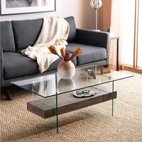 Safavieh Home Kayley Grey Oak and Glass Coffee Table 1