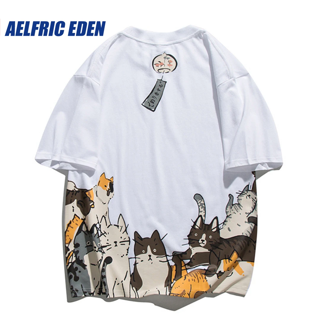 【Aelfric Eden】カンパニュラ キャット グラフィティ Tシャツ Aelfric Eden Campanula Cat Graffiti Graphic Tee Y2K Japanses
