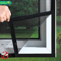 Black, Customized size，Window mesh with zipper Self-adhesive zipper,mosquito nets for windows anti mosquito window door curtain - Image 2