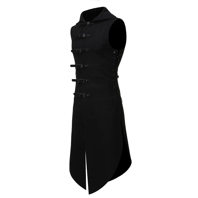Men Gothic Tuxedo Vest Medieval Vintage Sleeveless Steampunk
