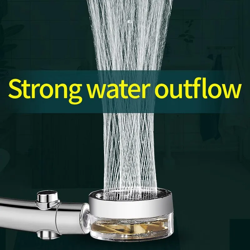 Shower Head Propeller Water-saving Bathroom Shower Accessory Rainfall High Pressure Nozzle Universal Adapter