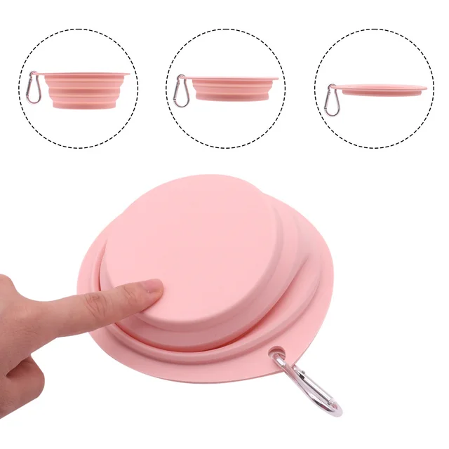 Portable Dog Bowl Foldable - Pet Travel Water & Food Bowl Collapsible Feeding Dish for Dogs Outdoor Camping Hiking 4