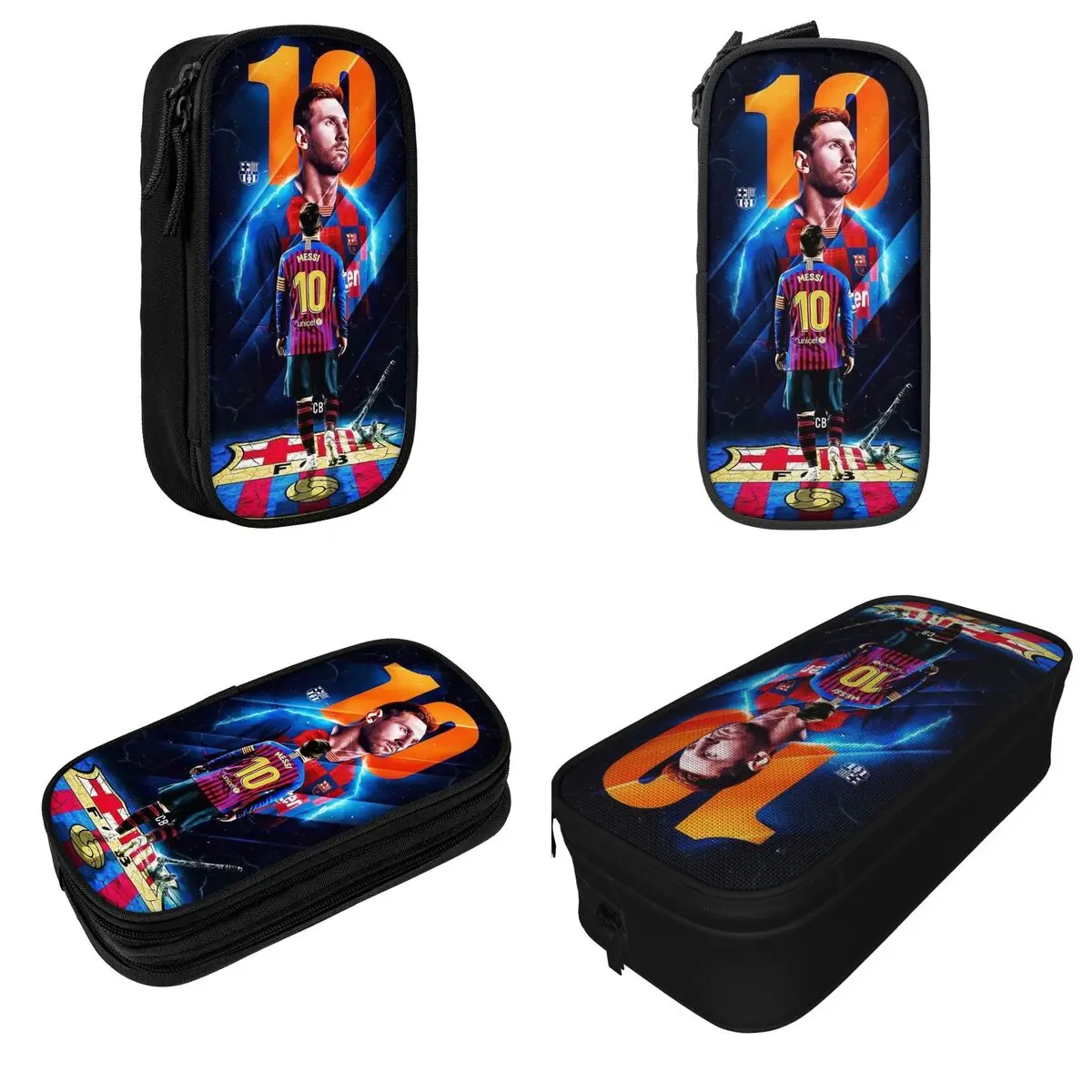 Football Messi Pencil Cases for Fan Soccer Lover Messied Pen Holder Bag Student Big Capacity Students School Gifts Pencil Pouch 2