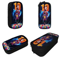 Football Messi Pencil Cases for Fan Soccer Lover Messied Pen Holder Bag Student Big Capacity Students School Gifts Pencil Pouch 2