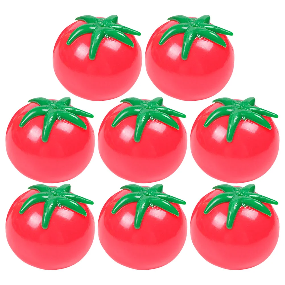 

8 Pcs Decompression Toys Adorable Tomato Shaped Cartoon Funny Stretchy Vent Class Household Squeeze Tpr Small Stress Vegetable