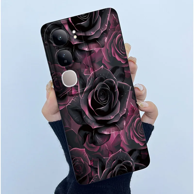 Fashion Simplicity Flower Soft Liquid Silicone Phone Case Cover