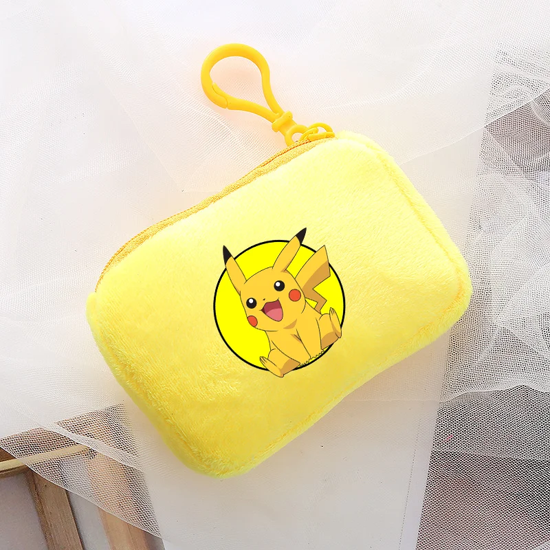 Pokemon Pikachu Mini Peluche Portamonete Cartoon Anime Student Canvas Square Storage Bag Boy Girl Handbag Fashion Kid Birthday Gift