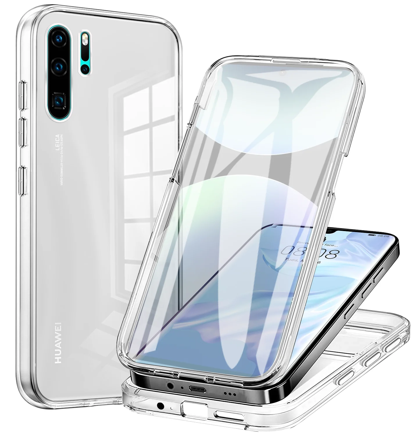 360 Full Coverage Clear Shockproof Case - Soft & Thin PC Hard Cover