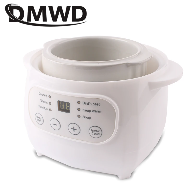 110V Electric Slow Cooker Food Steamer Ceramic Pot Multifunction BirdNest Soup Stew Pregnant Tonic Baby Supplement Heater Warmer 4
