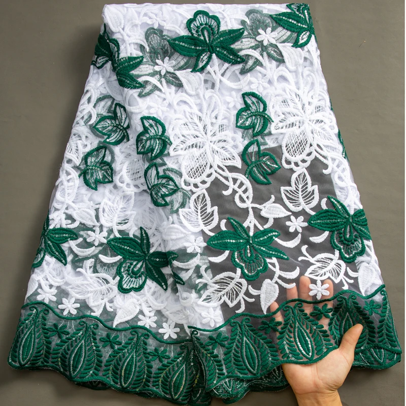 

French Mesh Tulle Lace Fabric 2023 Embroidery African Net Lace Sequined Fabric Nigerian Wedding Elegant Dress for Women A3454