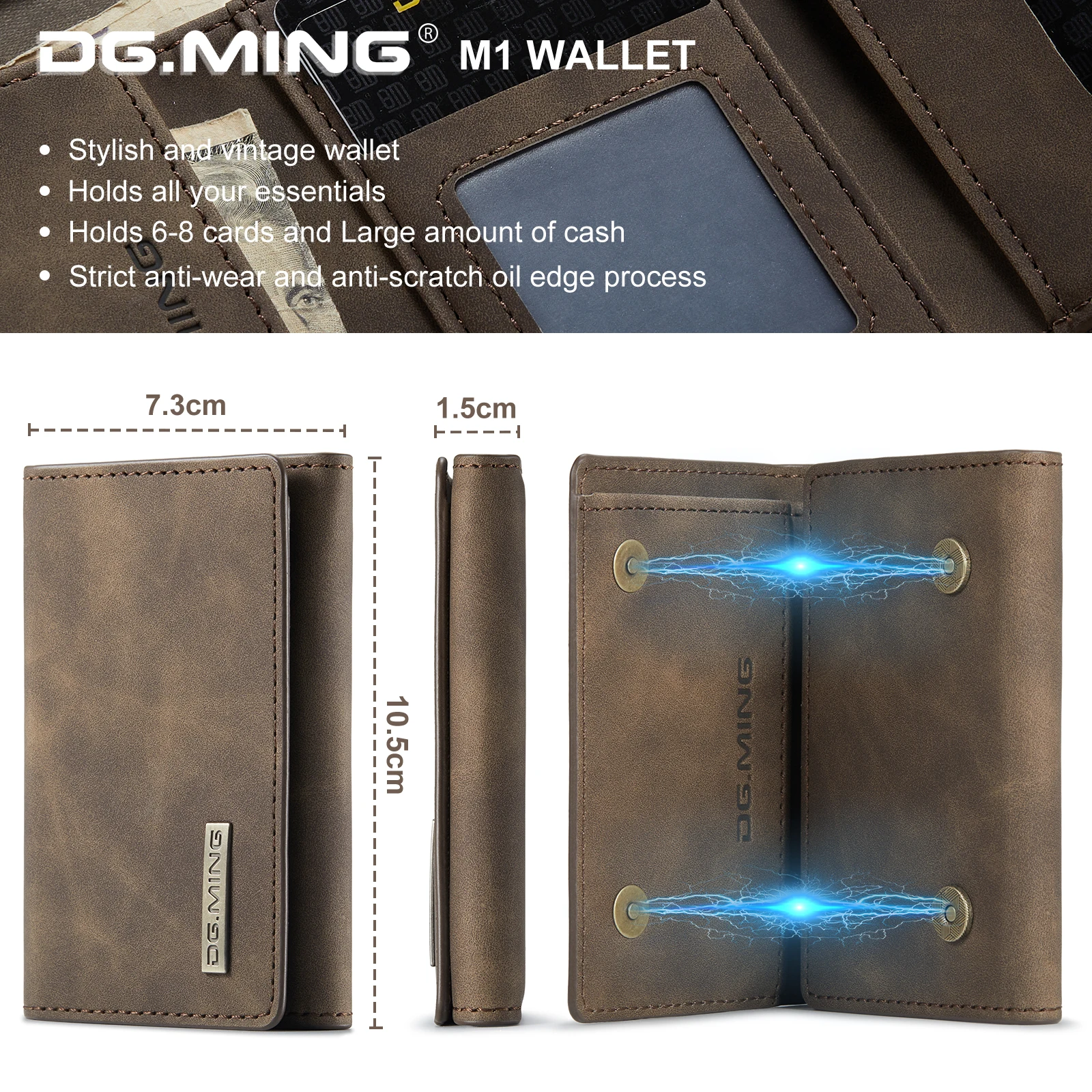 Compact Multi-Functional Magnetic Card Holder Wallet