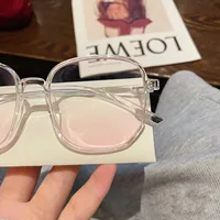 Pink Powder Blusher Myopia Glasses Fashion Korean Oversized Gradual Eyeglasses Anti Blue Light Blocking Computer Eyewear Diopter 2