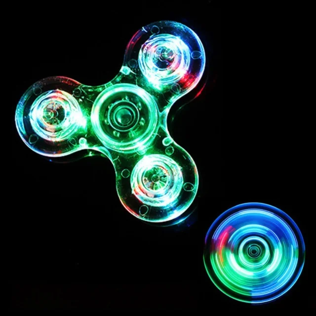 Transparent Luminous LED Light Fidget Spinner Hand Top Spinners Glow In Dark Light EDC Figet Spiner Finger Stress Relief Toys 2